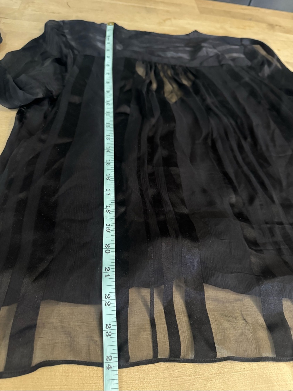 Ramy Brook Black Sheer Striped Surplice Blouse - Picture 6 of 7